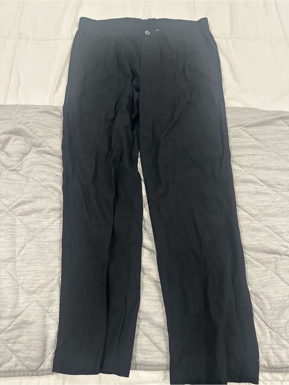 Tommy Bahama Men’s Black  Linen Cotton Elastic Waist Pants Large